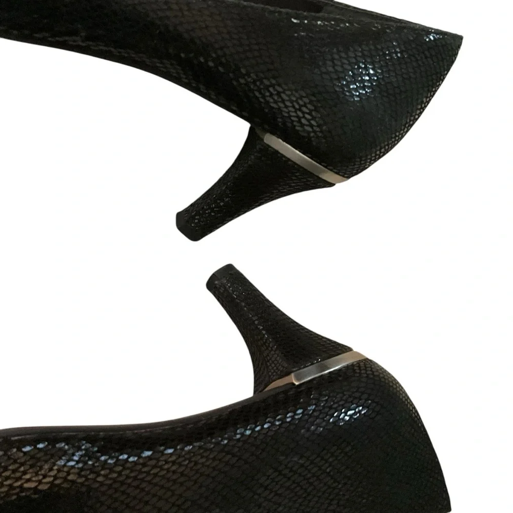 BCBGeneration Gumby Snakeskin Leather Kitten Heel Pumps - Picture 5 of 7